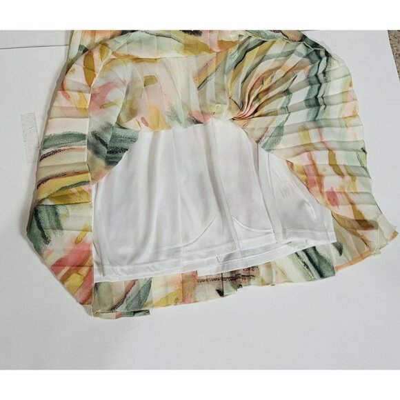 Signify Womens Multicolor Pleated Midi Dress With Flutter Sleeves & Smocked Wais - Picture 6 of 11